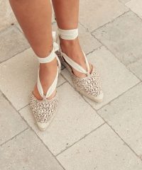 nude handmade raffia crochet lace up espadrilles (3)